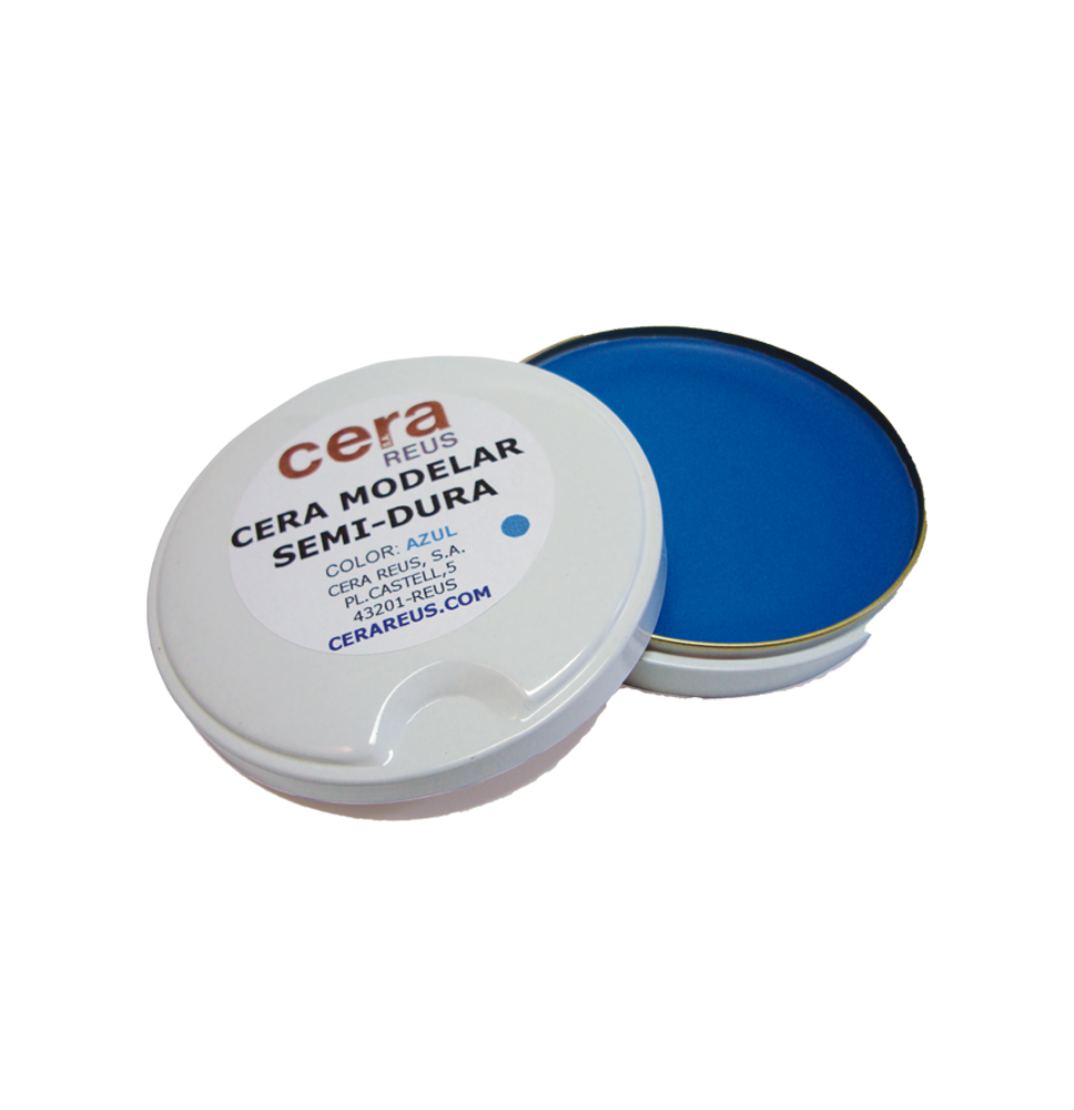 CERA DE MODELAR SEMI-DURA AZUL CLARO EN TARRINA 50G