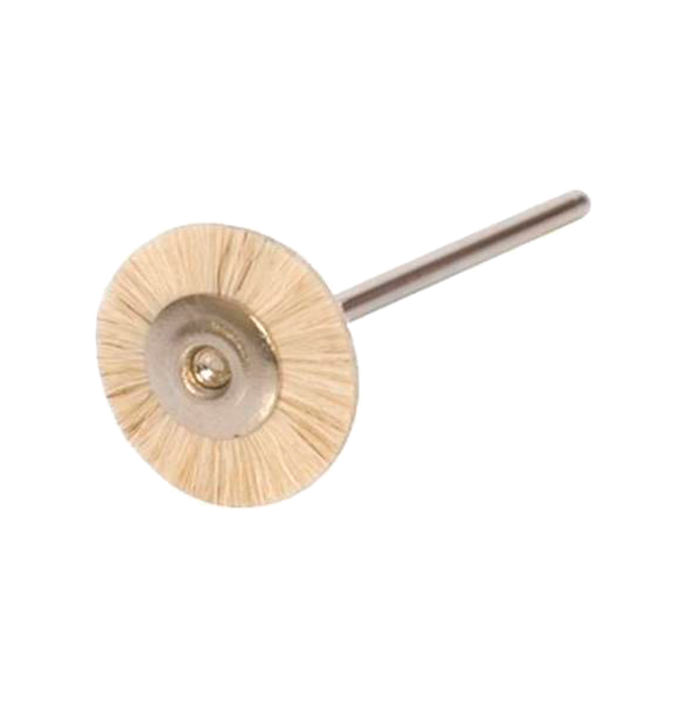 CEPILLO CIRCULAR MINIATURA CON EJE CERDA BLANCA Ø19MM
