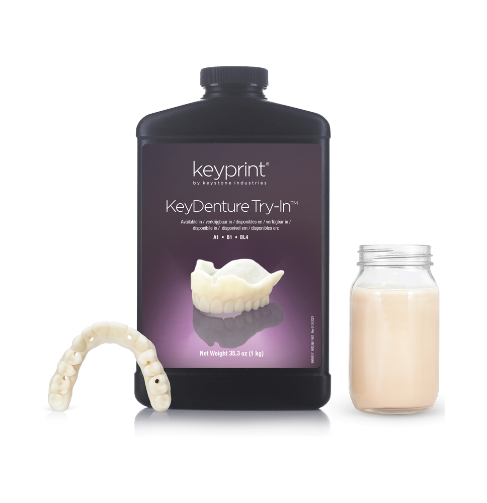 RESINA 3D KEYPRINT KEYDENTURE TRY-IN COLOR A1  0.5Kg 