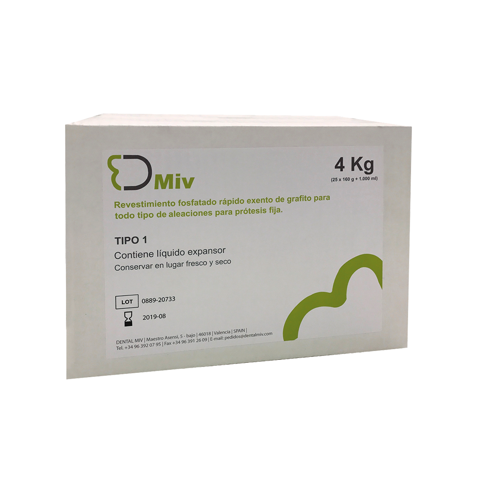 DENTAL MIV HI-SPEED POLVO Y LÍQUIDO 4KG(25X160G)+1000ML