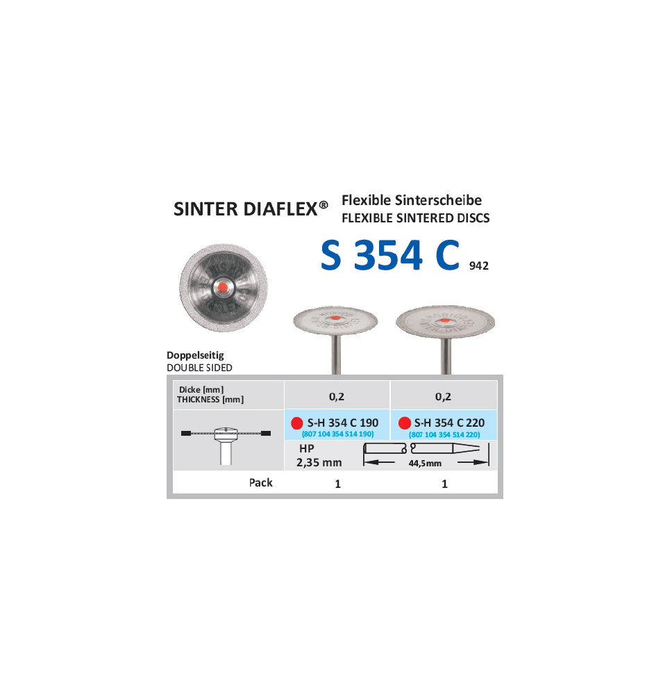 HORICO DISCO DIAMANTADO SINTERIZADO SH 354C190