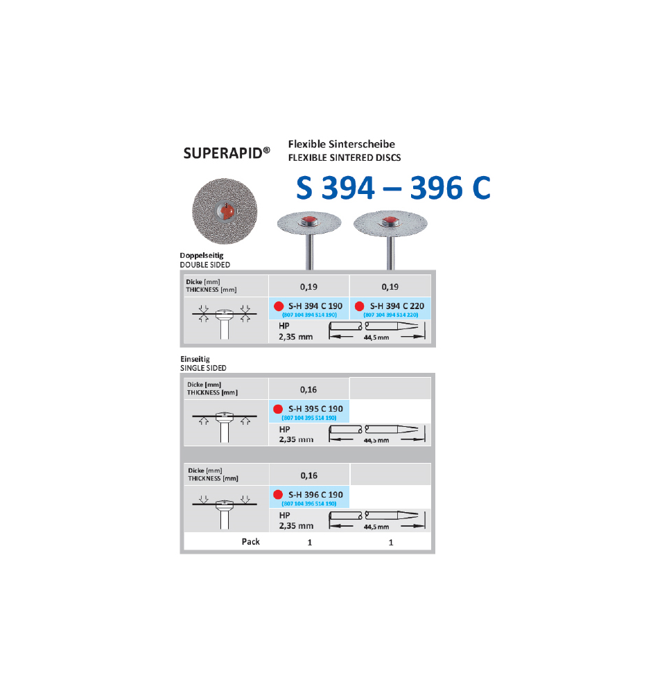 HORICO DISCO DIAMANTADO SINTERIZADO SH 394C190