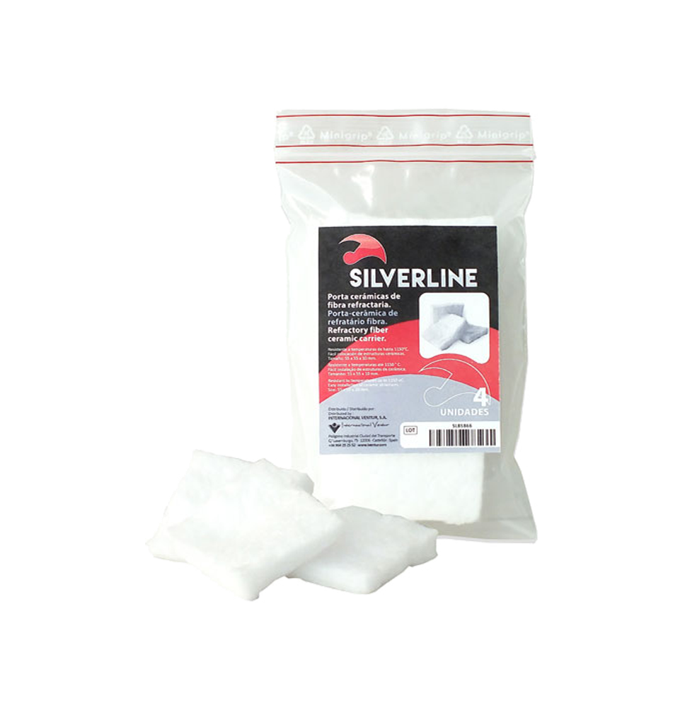 SILVERLINE PORTACERAMICA FIBRA REFRACTARIA 4u 55x55x10mm