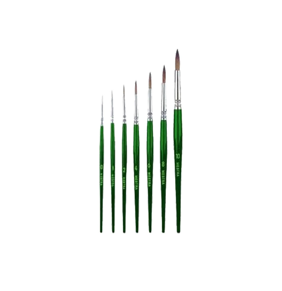 PINCEL REDONDO DE MADERA FIBRA TORAY ORO
