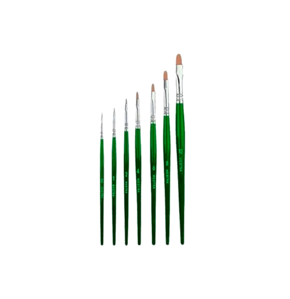 PINCEL PLANO DE MADERA FIBRA TORAY ORO