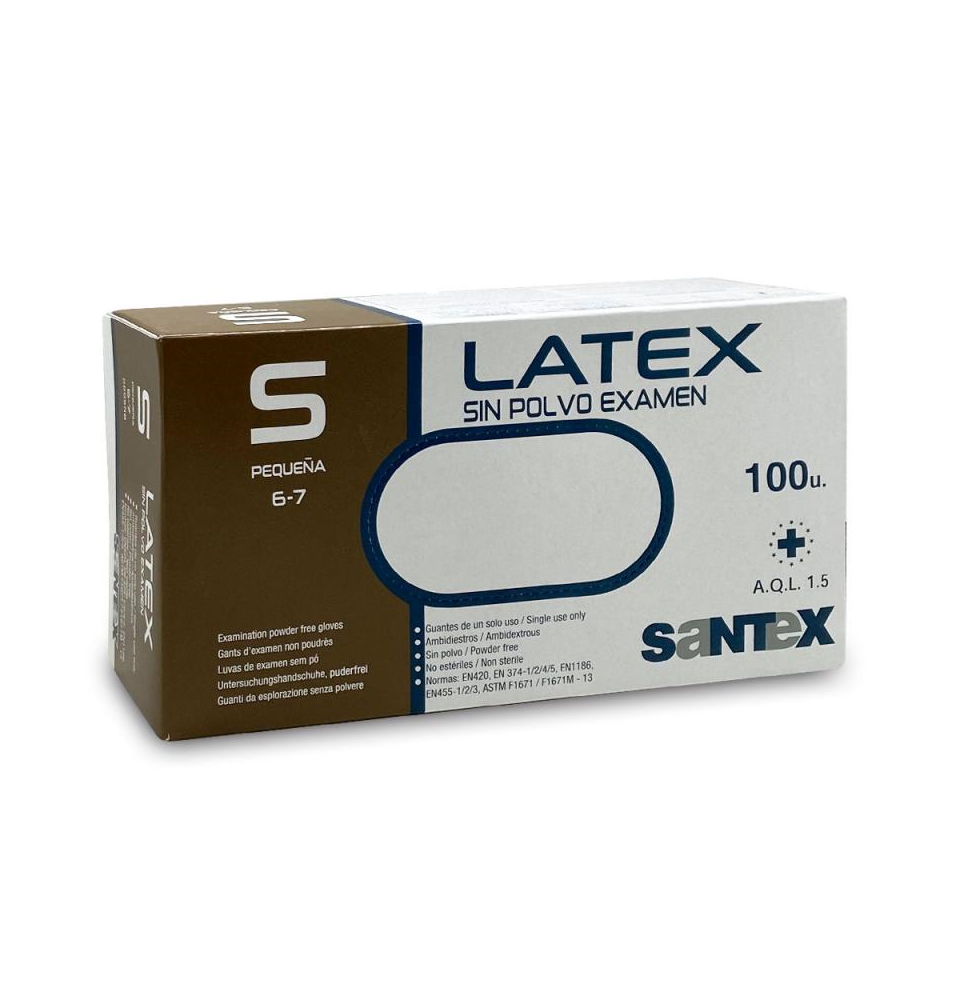 SANTEX GUANTES LATEX SIN POLVO 100uds

