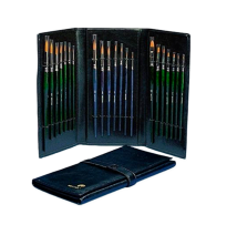 SET DE PINCELES DE MADERA PELO KOLINSKY Y FIBRA TORAY ORO (21uds)